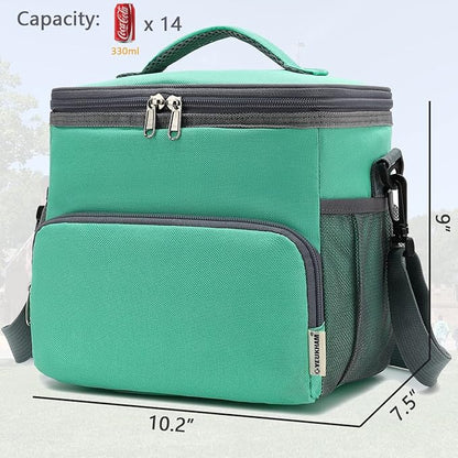 Insulated Lunch Bag for Adult/Women/Men, Reusable Large Lunch Box Cooler Soft Tote, Thermal Meal Prep Lunch Pail with Adjustable Shoulder Strap for Picnic/School/Travel/Office, Green
