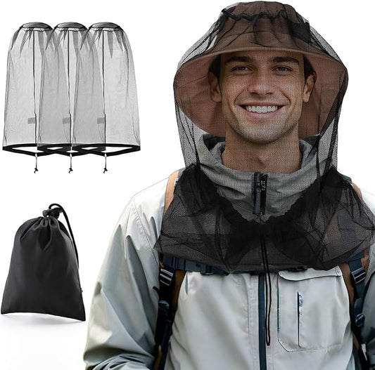 Mosquito Head Net Hat, Protects Face and Neck from Mosquito Bites for Camping, Fishing, Gardening, Apiculturist