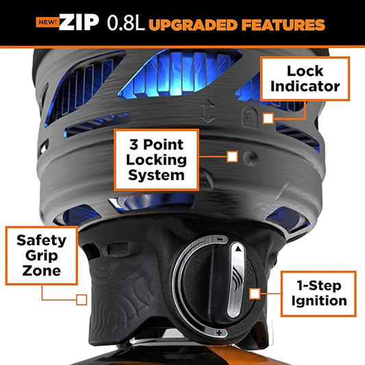Jetboil Zip 0.8L Portable Fast Boil Stove with Easy-Turn Knob Igniter for Backpacking and Camping, New for 2025, Propane/Isobutane Burner with Cooking Cup