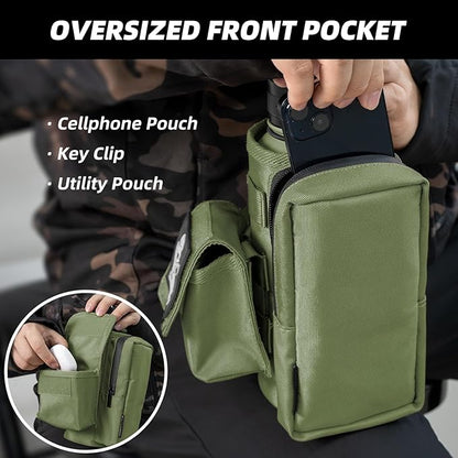 Water Bottle Holder Bag with Molle Strap - Water Bottle Carrier Pouch for Walking, Gym, Camping, Fishing, Hunting 32oz, 64oz, 128oz One Gallon Tactical Carrier Holder