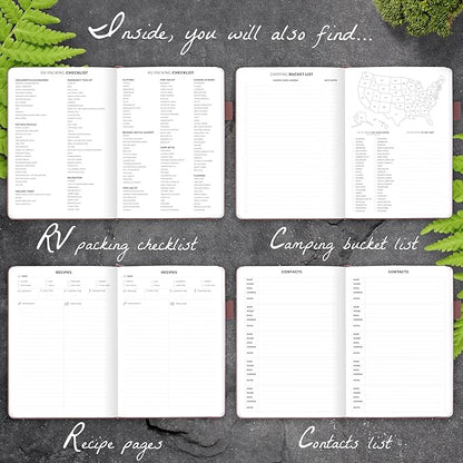 Clever Fox Camping Journal – Camper Log Book & RV Trip Planner – Outdoor Camp Journal & Adventure Travel Notebook – 12 Trips Total, 8 Pages per Trip – Hardcover, A5 Size (Rose Gold)