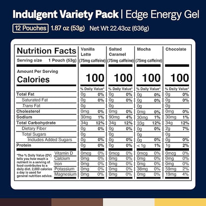UCAN Edge Energy Gel Shots, Caffeine Variety Pack (12, 2 Ounce Packets) for Running, Training, Workouts, Fitness, Cycling, Crossfit | Sugar-Free, Vegan, & Keto Friendly Energy