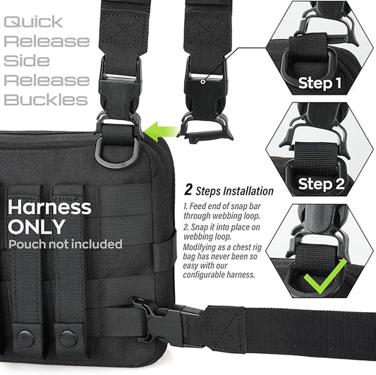 WYNEX Tactical Large Admin Pouch of Double Layer Design, Molle EDC EMT Utility Pouch with Map Sleeve Modular Tool Pouch Large Capacity Flag Patch Included