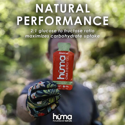 Huma Chia Energy Gel, Doubleshot Mocha, 24 Pack, 100mg Caffeine per Packet - Premier Sports Nutrition for Endurance Exercise