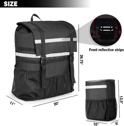 Spare Tire Trash Bag with a Car Trash Can, Tailgate Trash Bag for Truck, SUV or Car, Fits Tire up to 40”, Black