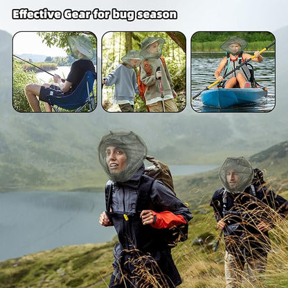 Wholelovein 8 Pack Mosquito Covers Wearable Head Net Face Mesh Protecting Net Mosquito Fly Insects Bugs