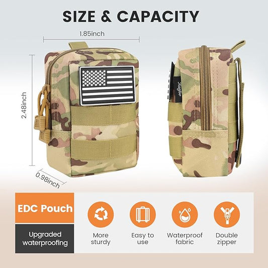 Molle Pouch, Compact Water Resistant Tactical EDC Utility Pouch Tear-Resistant Tactical Organizer Gear Pouch