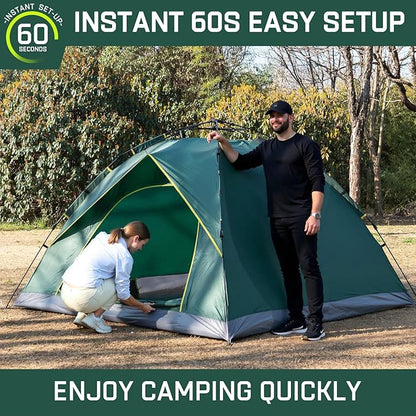 Happy Travel 1/2/3/4 Person Camping Tent, Instant Easy Pop Up Tents for Camping,Automatic Waterproof Family Camping Tent, Easy Set Up Tent,Portable Windproof Dome Tent for Camping Hiking & Traveling