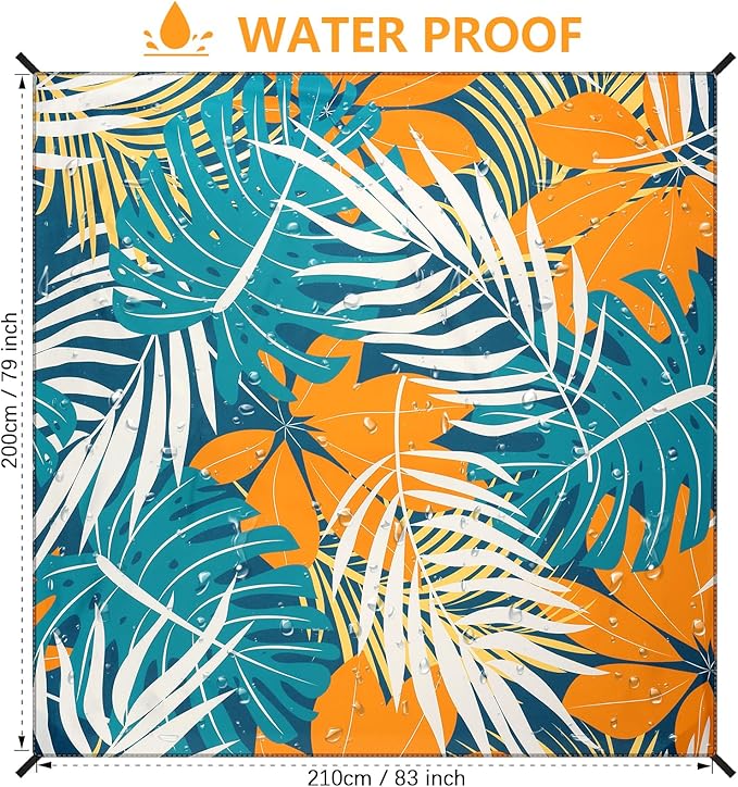 AISPARKY Beach Blanket Waterproof Sandproof, Oversized Large Beach Mat 79" X 83"/120"x108" for 1-8 Adults, Quick Drying&Compact&Lightweight, Picnic Mat Vacation Essentials for Beach Camping Travel