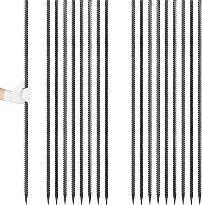 Rebar Stakes 36 inches 16-Pack Concrete Form Stakes Straight 3/8" Diameter Rebar Ground Metal Stakes for Landscaping, Securing Fence, Garden Plants Support, Survey Markers and Securing Trees