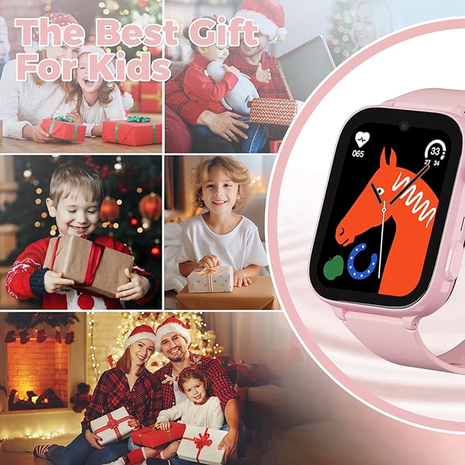 4G Kids Watch, Smart Watch for Kids GPS Tracker with SIM Card, Texting, Camera, Two-Way Calling, School Mode, SOS, Games, Best for Kids Aged 3-12, Ideal Gift for Kids