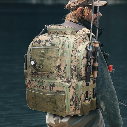 Fishing Backpack with 4 Tackle Boxes. Large Ttackle Bag Strong Materials