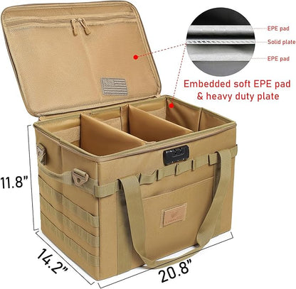 Tactical Camping Storage Bag - 38L Utility Tote Bag Organizer with Combination Lock and Shoulder Strap