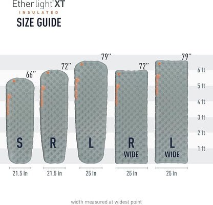 Sea to Summit Ether Light XT Extra-Thick Insulated Sleeping Pad, Tapered - Regular (72 x 21.5 x 4 inches)