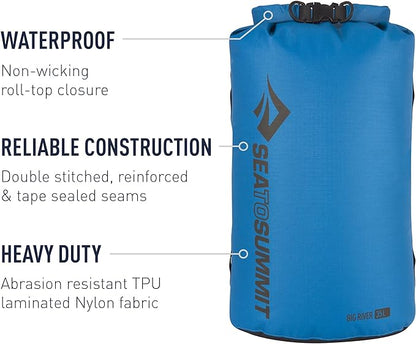 Sea to Summit Big River Dry Bag, Ultra-Durable Roll-Top Dry Storage