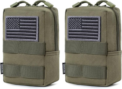2 Pack Molle Pouches - Tactical Compact Water-Resistant EDC Pouch