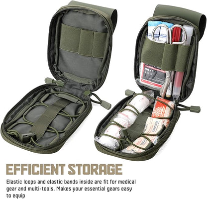 WYNEX Molle IFAK First Aid Pouch, Tactical Medical Trauma Pouch MED EMT Belt Pouch Small Portable Utility Emergency Survival Pack with Immediate Identify Cross for Belt Vest