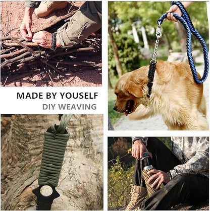 Paracord,Paracord 550 Combo Crafting Kits with 5 Types Buckles,20 Feet Each Paracord Rope (Light Rainbow Set 200feet) (A-Set)