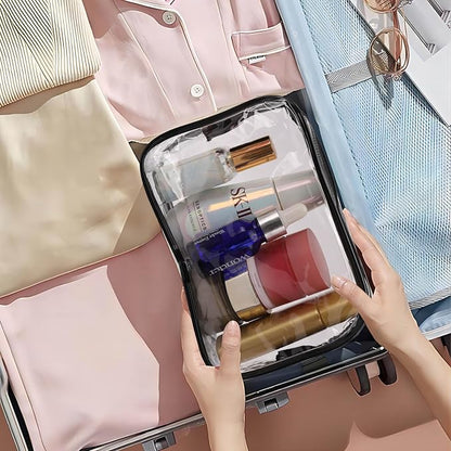 Tbestmax 10 Pack Clear Cosmetic Bags Makeup Bags Portable Waterproof TSA Approved Travel Toiletry Bags Organizer