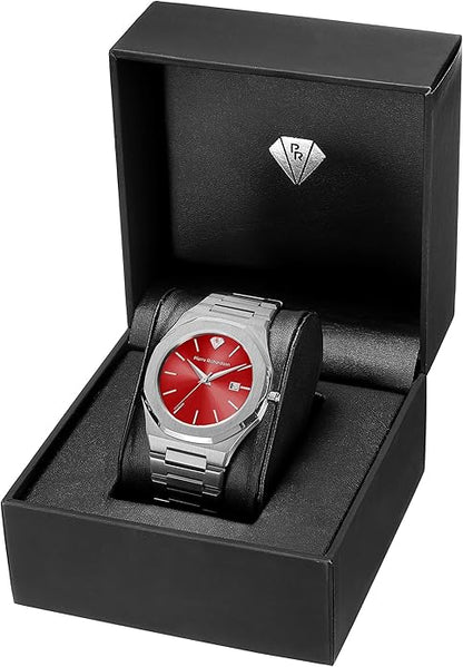 PIERRE RICHARDSON PR5428 Men’s Luxury Watch – Japanese Quartz Movement, Stainless Steel, 41mm, 5ATM Water Resistant, Scratch-Resistant Sapphire Crystal Glass – Classic Dress Watch for Men