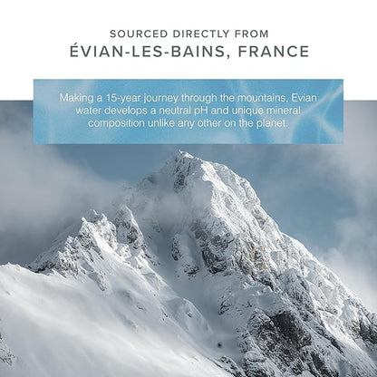 Evian Facial Spray, 1.7 oz. Travel Duo - Instantly Hydrate - Refresh Skin - Revive Makeup - TSA Compliant - All Skin Types - French Alps Skincare
