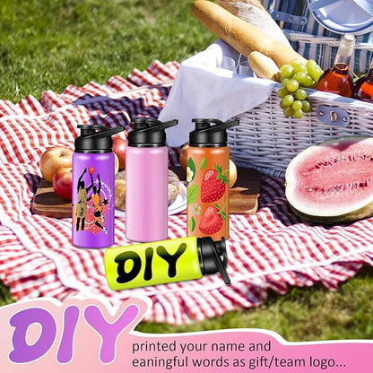 10 Pieces 20oz Reusable Aluminum Water Bottles Bulk Multicolor Outdoor Sports Water Bottles for Travel, Gym, Hiking, Cycling, Camping, Fishing, Snap Lid(Macaron Color)