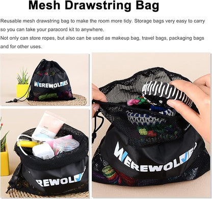 WEREWOLVES Paracord 550, 4MM Paracord 20 Colors & 2MM Micro Paracord Rope 10 Colors with Instructions Book, Paracord Bracelet Combo Crafting Kits, Parachute Cord and Complete Accessories