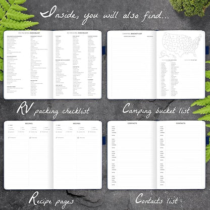 Clever Fox Camping Journal – Camper Log Book & RV Trip Planner – Outdoor Camp Journal & Adventure Travel Notebook for 12 Trips, A5 (Mystic Blue)