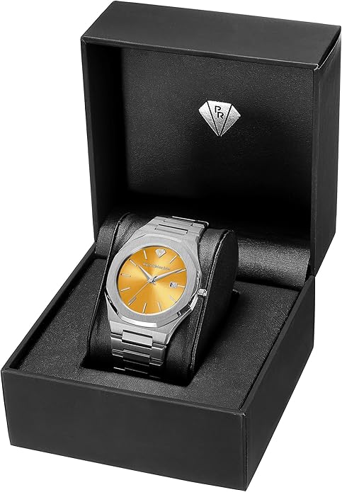 PIERRE RICHARDSON PR5428 Men’s Luxury Watch – Japanese Quartz Movement, Stainless Steel, 41mm, 5ATM Water Resistant, Scratch-Resistant Sapphire Crystal Glass – Classic Dress Watch for Men