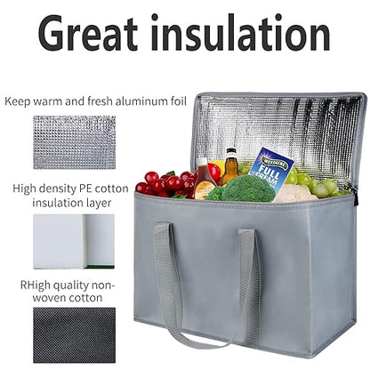 2 pk Insulated Car Organizer - Collapsible, Multi-Compartment Automotive SUV Trunk Organizer for Storage w/Adjustable Straps - Truck & Car Accessories for Women and Men Grey, gyay