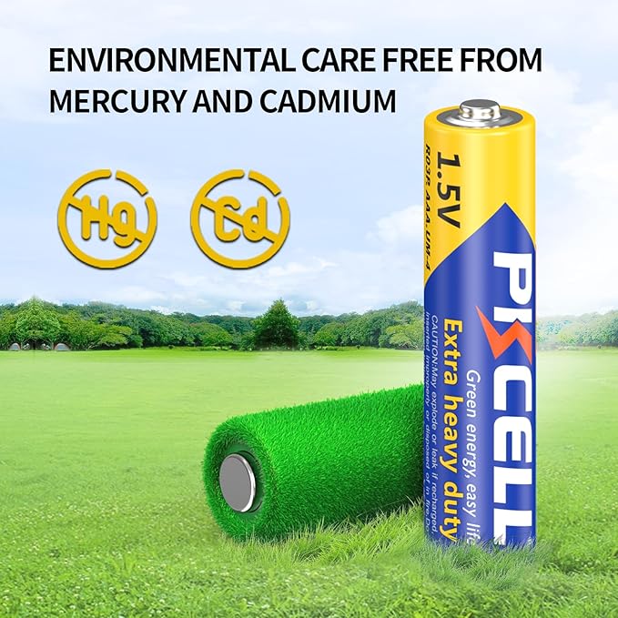 PKCELL AAA Batteries 100 Pack, Triple A Batteries, 1.5V High-Performance Carbon Battery for LED Candles Clock Remote Controls Flashlights