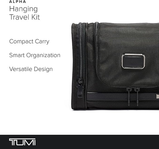 TUMI - Alpha Hanging Travel Kit - Toiletries Travel Bag - Cosmetics Organizer - Travel Essentials Bag with Hooks & Pockets - Black