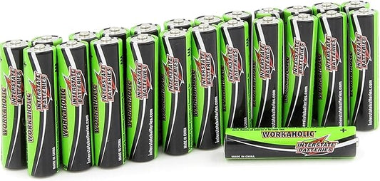 Interstate Batteries AAA Alkaline Battery (24 Pack) All-Purpose 1.5V High Performance Batteries - Workaholic (DRY0075)