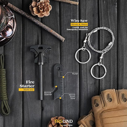 Gifts for Men Dad Husband - Fathers Day Anniversary Birthday Gifts Idea for Him Boyfriend Man - Survival Kit 14 in 1, Survival Gear and Equipment, Fishing Hunting Camping Accessories, Cool Gadgets