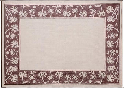 Stylish Camping Outdoor Patio / RV Camping Mat - Palm Tree (Brown/Beige, 9-Feet x 12-Feet) - 209127