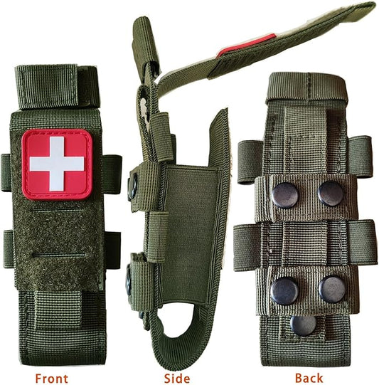 Laser Cut Molle Tourniquet Holder Pouch Tactical First Aid Kit Trauma Medical Shear Pouch Pen&Flashlight Holder IFAK TP Duty Belt Loop