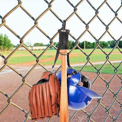 Deekin 10 Pcs Baseball Softball Gear Hanger 3 in 1 Dugout Organizer Baseball Bat Holder with Glove Clip and Helmet Hook for Softball Fence Bag Water Bottle Hiking Camping