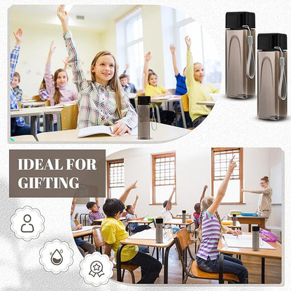 Mifoci 30 Pcs Water Bottle Bulk 17 oz Plastic Sports Water Bottles for Kids Adults Reusable Leak Proof Portable Drink Container Large for School Classroom Travel Camping Fitness Office(Black)