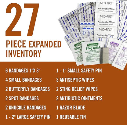 Coleman All Purpose Mini First Aid Kit - Compact & Affordable Emergency Preparedness with First Aid Assortment - 27 Pieces – Travel Friendly