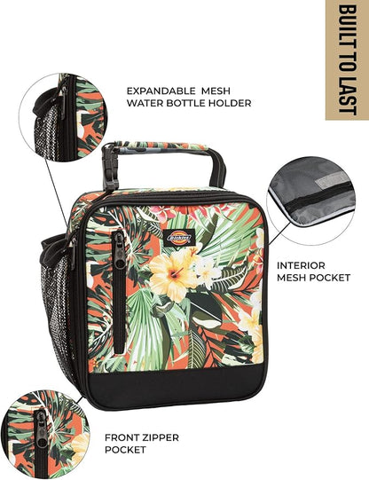 Dickies Basic Insulated Lunch Bag for Work, Thermal Reusable Office Lunch Box for Men, Women (Hula)
