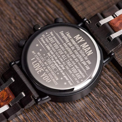 BOBO BIRD S18-1 Personalized Engraved Wood Watch Customized Wooden Watches for Husband Boyfriend Birthday Anniversary