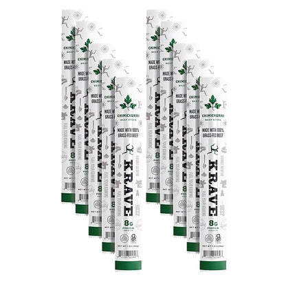 Krave, Beef Sticks (1 Ounce Sticks, Pack of 10) - 100% Grass Fed Beef, 100 Calories Per Stick, Good Source of Protein (10 Pack, Chimichurri)