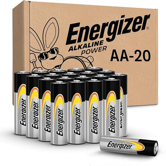 Energizer Alkaline Power AA Batteries (20 Pack), Double A Batteries Alkaline, Long-Lasting