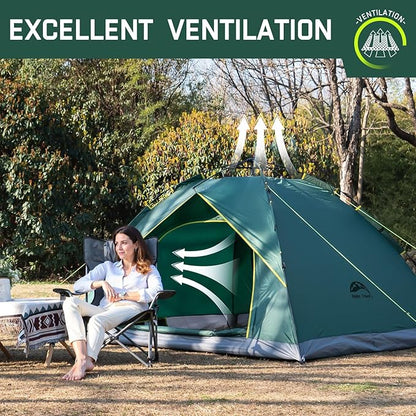 Happy Travel 1/2/3/4 Person Camping Tent, Instant Easy Pop Up Tents for Camping,Automatic Waterproof Family Camping Tent, Easy Set Up Tent,Portable Windproof Dome Tent for Camping Hiking & Traveling