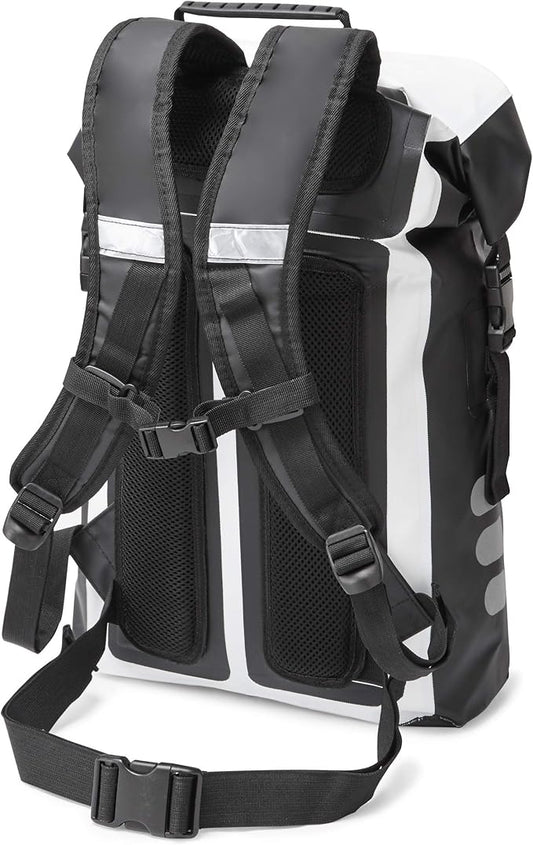 Ettore Cycling Rucksack 100% Waterproof Dry Bag - Black/White - Sonar