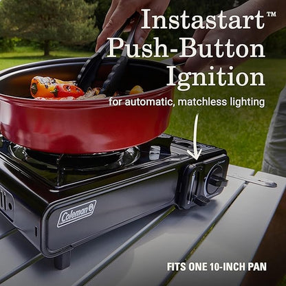 Coleman Classic 1-Burner Butane Stove, Portable Camping Cooktop with Carry Case & InstaStart Ignition, Adjustable Burner with 7650 BTUs of Power for Camping, Grilling, Tailgating, & More