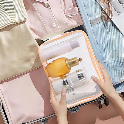 Tbestmax 10 Pack Clear Cosmetic Bags Makeup Bags Portable Waterproof TSA Approved Travel Toiletry Bags Organizer
