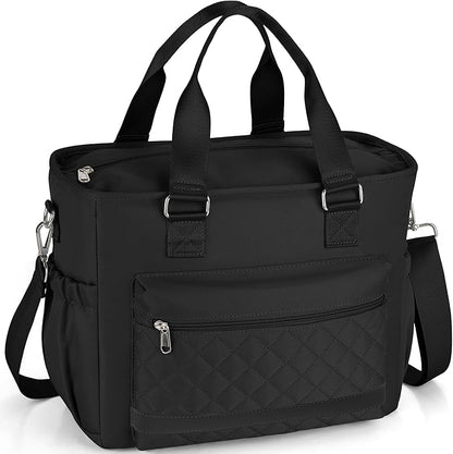 16L Large Lunchbox for Woman, Insulated Lunch Bag Women, Adult Lunch Box for Work, Leakproof, Black