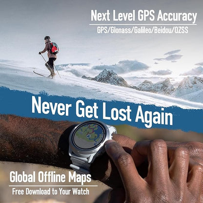 COROS APEX 2 Pro Outdoor GPS Watch, 1.3" Sapphire Titanium, 30-Day Battery Life, Dual-Freq GPS, On-Wrist Navigation, Offline Maps, Heart Rate Monitor, Track Sleep, Running, Biking, Climbing-Grey