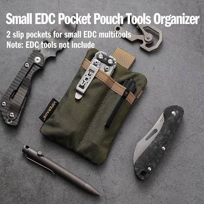 VIPERADE VE29 EDC Pouch Organizer With 3 Slots and Zipper Pocket for Everyday Carry Gears (Green/Tan)